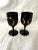 Black & Gold Pair of 2 Wine Glasses For Sale - Image 4 of 5