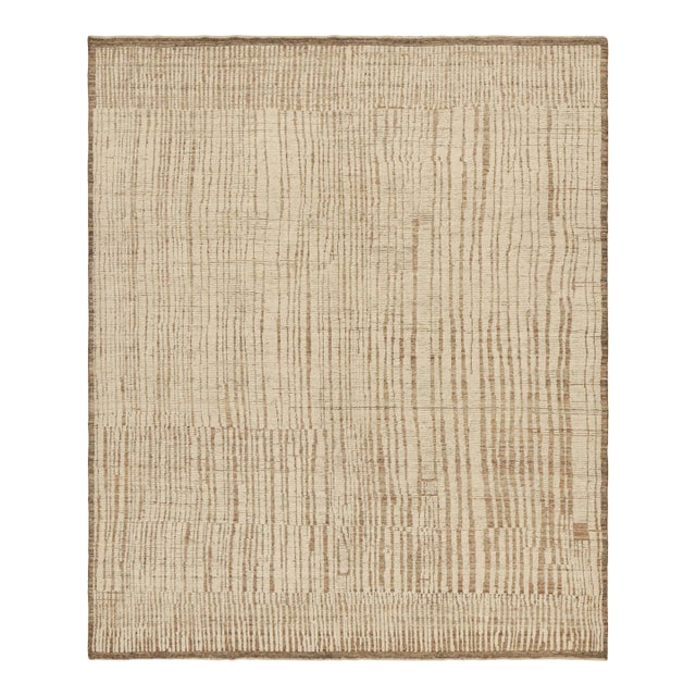 Rug & Kilim’s Moroccan Style Rug in Beige With Geometric Patterns For Sale