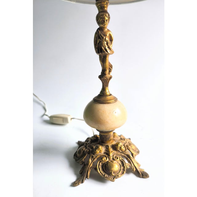 1940s Italian Neoclassical-Style Bronze Lamp (Circa 1920–1950) For Sale - Image 12 of 15