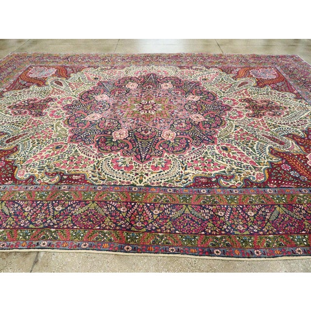 Textile Galerie Shabab Collection Mid-20th Century Persian Yazd Large Carpet For Sale - Image 7 of 12