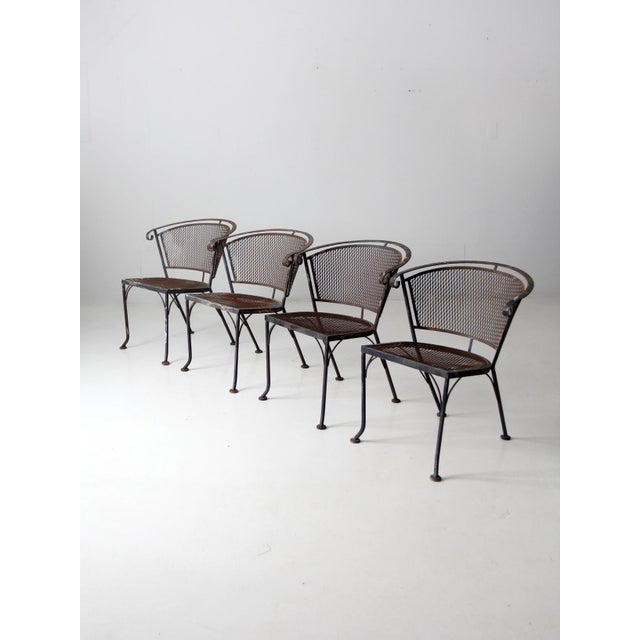 Mid Century Iron Patio Chairs Set of 4 For Sale - Image 6 of 12