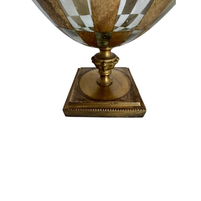 Mid-Century Modern Style Bronze Brass & Glass Decorative Orb For Sale - Image 4 of 8