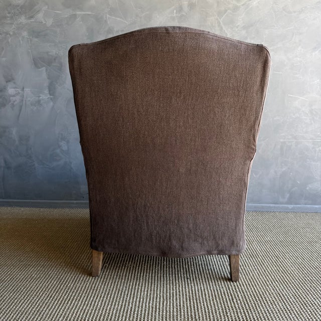 Textile Slip Cover Only for Alma Accent Chair in Color Cafe Noir For Sale - Image 7 of 7