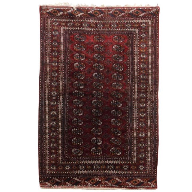 Textile Wool Bukhara Rug, Pakistan For Sale - Image 7 of 7