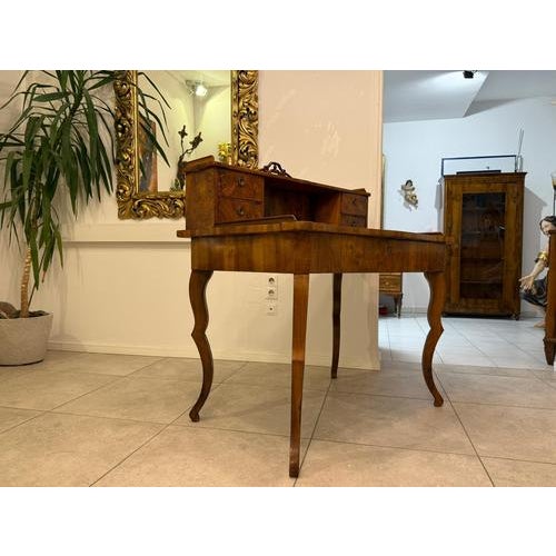 Late Biedermeier Ladies Secretaire Desk in Walnut For Sale - Image 5 of 18