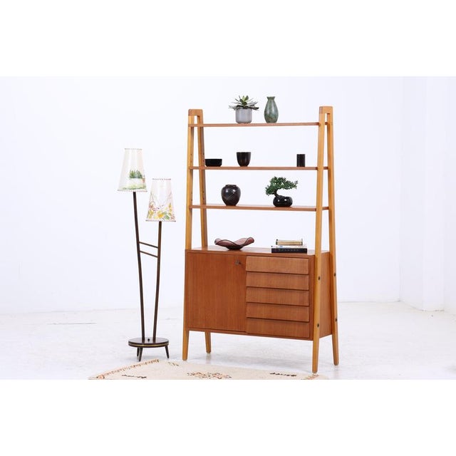 Mid-Century Teak Bookshelf with 5 Drawers and Door For Sale - Image 18 of 18