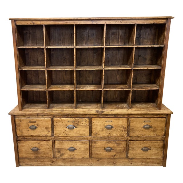 Vintage Seed Cabinet in Pine, 1950s For Sale