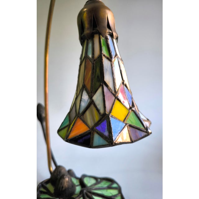 Art Nouveau 1970s Art Nouveau “Lotus Flower” Table Lamp For Sale - Image 3 of 14