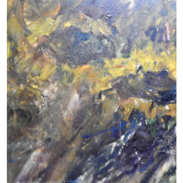 Green Oil on Board of Sunflowers Signed Anton Weiss For Sale - Image 8 of 10