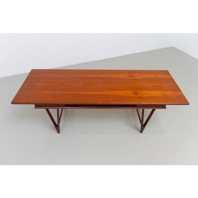 Danish Modern Teak Coffee Table with Drawers and V-Legs by E. W. Bach, 1960s For Sale - Image 12 of 18