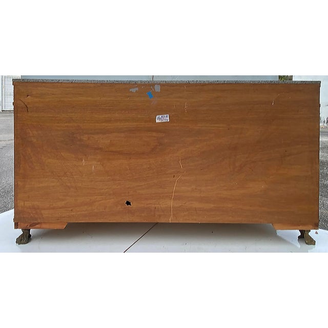Late 20th Century Marquetry Sideboard French, Granite, Inlay, Bronze Mounts and Feet For Sale - Image 12 of 12