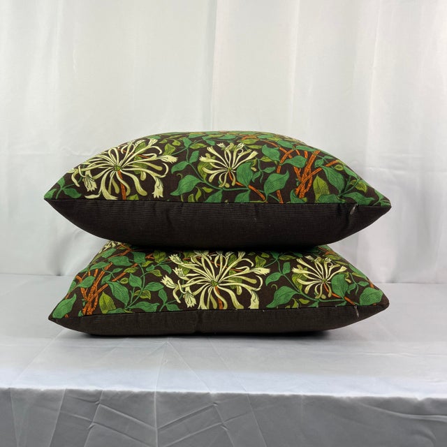 Morris & Co. Morris & Co “Honeysuckle” 20”x20” Pillows - A Pair For Sale - Image 4 of 5