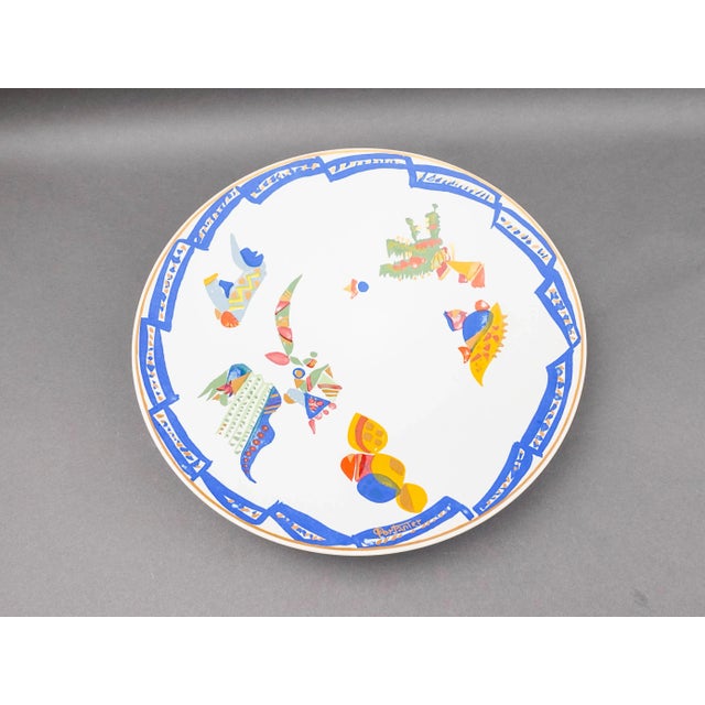 Rosenthal Germany Gilbert Portanier Large Pottery Wall Centerpiece Bowl. Measures approximately 14 1/4" diameter, 2 3/4"...