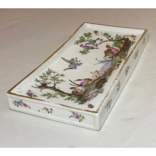 Ceramic Antique Painted 1800's French Samson & Co. Porcelain Jewelry Tray Vanity Dish For Sale - Image 7 of 14