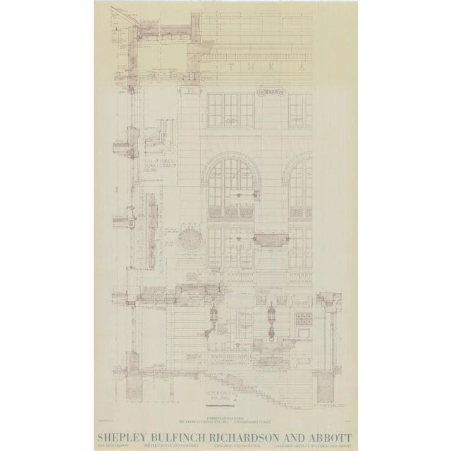 Unknown 'Administration Building, The American College for Girls' Modernism Yellow,Gray Offset Lithograph For Sale - Image 4 of 4