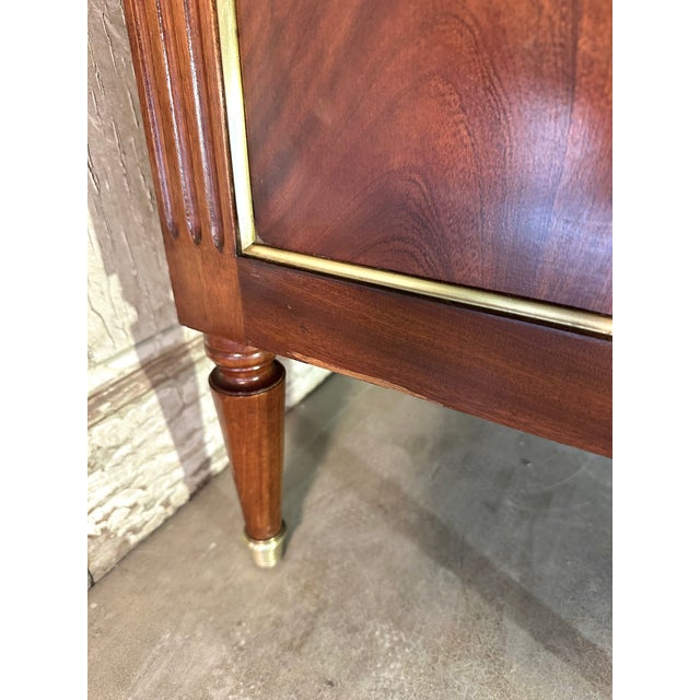 Louis XVI Style Commode with White Marble Top, 1970s For Sale - Image 6 of 11