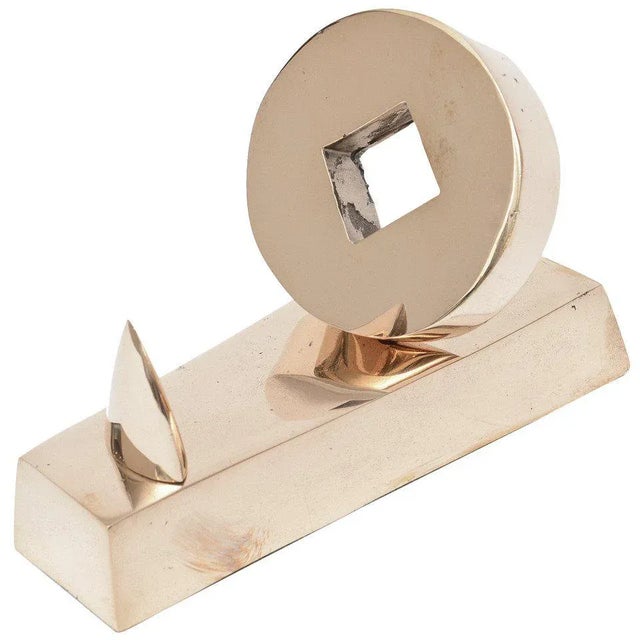 Vintage French Cast Polished Bronze Jean Arp Style Table Sculpture, For Sale - Image 11 of 11