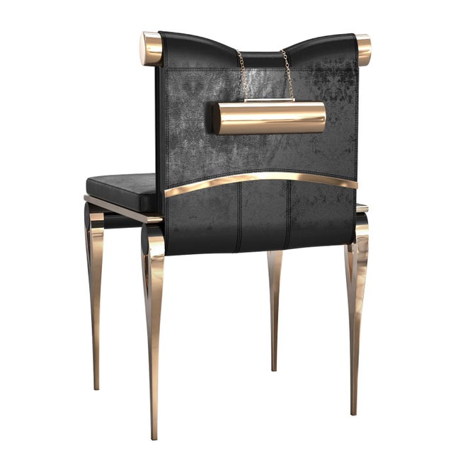 Metal "Moglie" Chair With Bronze and Exclusive Accessory, Hand-Crafted For Sale - Image 7 of 12