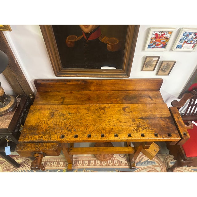 1950s Solid Maple Workbench, G. Christiansen, Chicago For Sale - Image 5 of 14