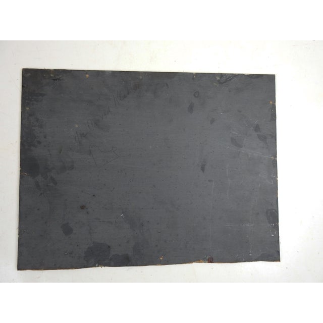 English 1916 City Ship Harbor With Clock Tower in Early Evening Painting For Sale - Image 3 of 4