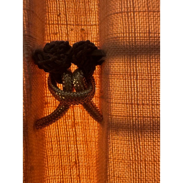 Metal Vintage Chinoiserie Toleware Tea Canister Lamp With Pleated Shade For Sale - Image 7 of 13