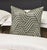 Modern art style square pillow. Made of gray soft fabric with a three-dimensional silver wavy line pattern on the surface,...