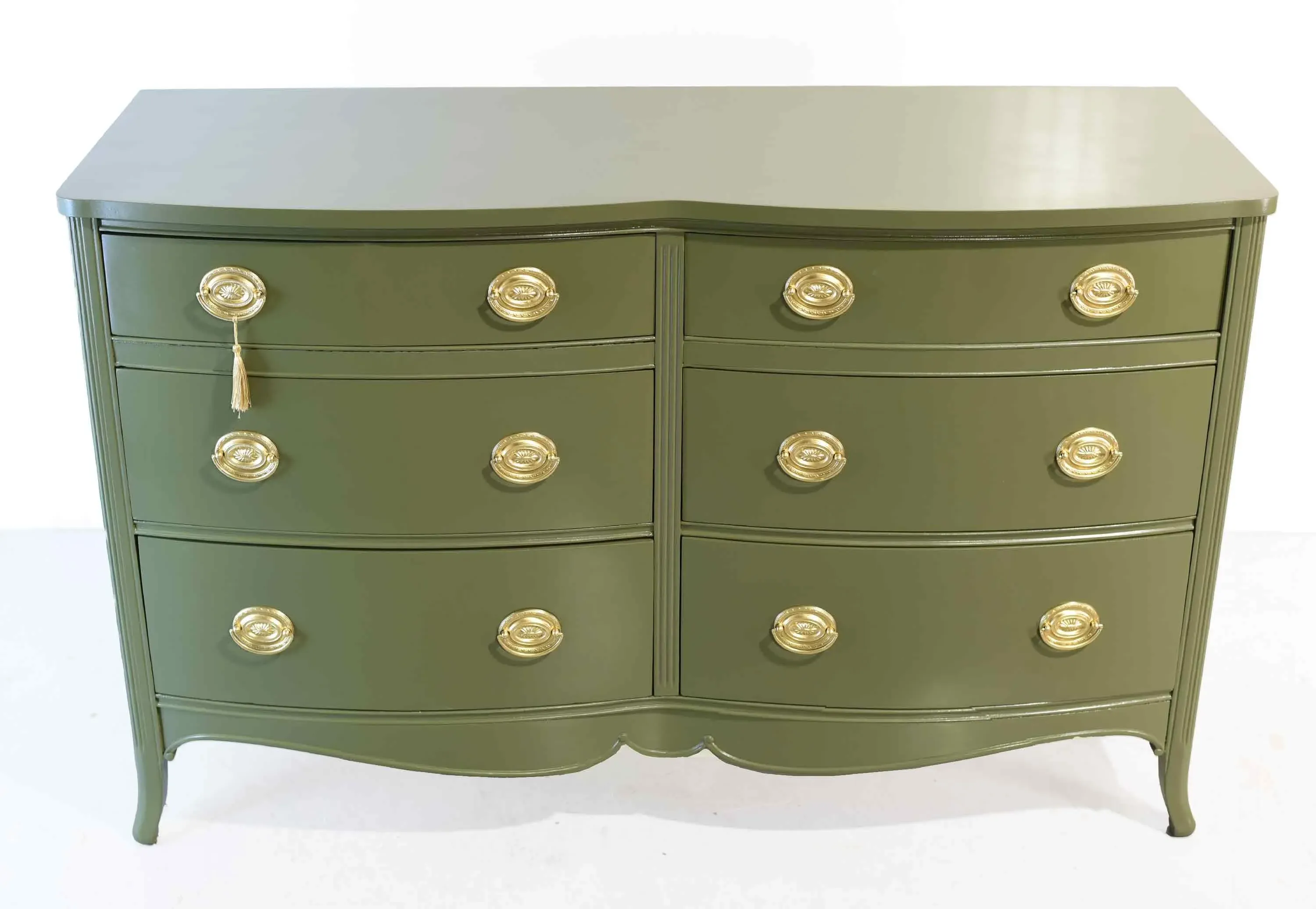 slim fit dress slacks MCM Small Green Dresser with Wooden Handles – DaRosa Creations main image 0