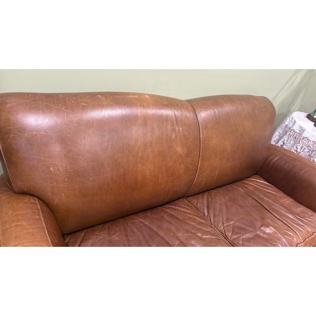 1990s Mitchell Gold Manhattan 1930s Style Club 2 Seater Pullout Sleeper Sofa For Sale - Image 5 of 11