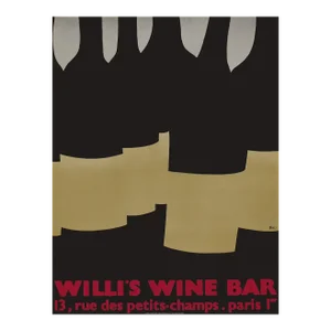 1984 Alberto Bali Willi Wine's Bar Wine Poster