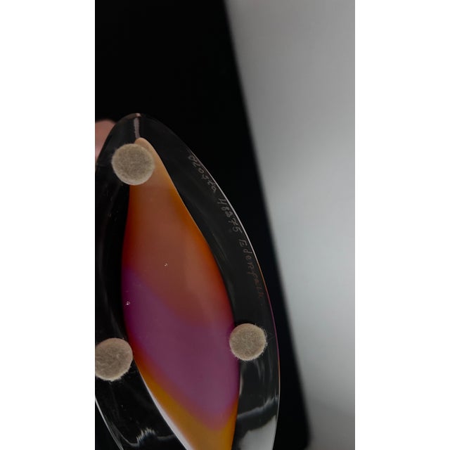 1980s 1980s Signed Bengt Edenfalk for Kosta Boda Multicolor Sommerso Glass Vase For Sale - Image 5 of 5