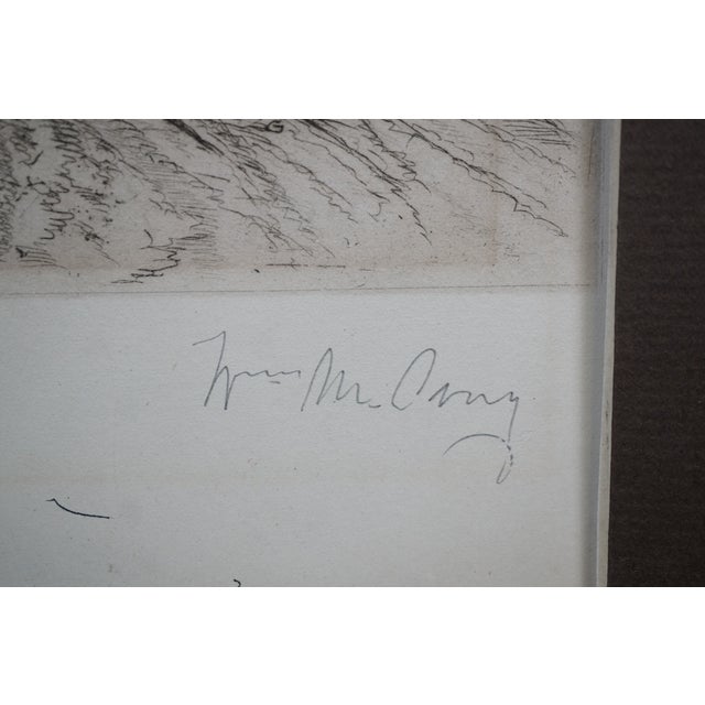 Printmaking Materials Antique William De La Montagne Cary Fishing Near the Old Mill Landscape Etching For Sale - Image 7 of 11