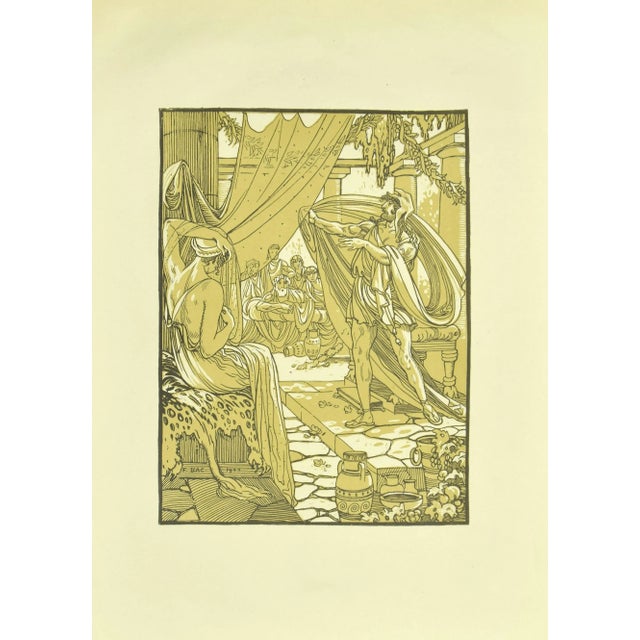 The Speech is an original modern artwork realized by Ferdinand Bac (1859 - 1952) in 1922. Original Lithograph on ivory...