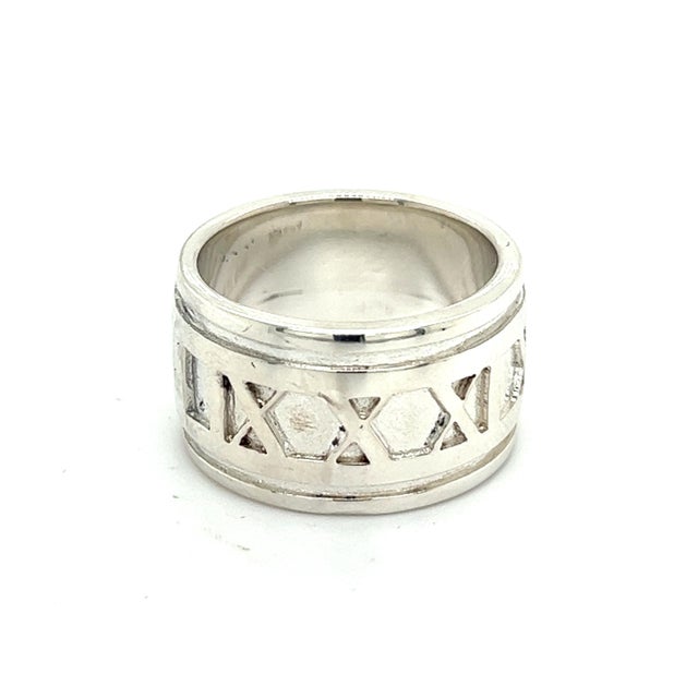 1990s Tiffany & Co Authentic Estate Atlas Ring Size 5 Silver 11 mm For Sale In New York - Image 6 of 6