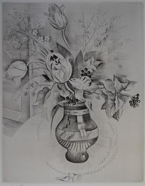Mily Possoz, Le bouquet de tulipes, Etching