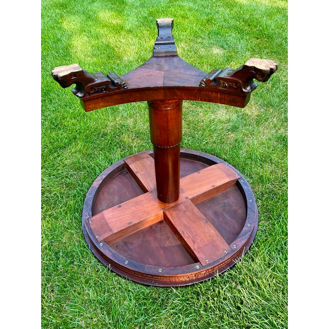 Antique, Mahogany, English, Pedestal Table, With Carved, Claw Feet, Late 19th Century For Sale - Image 10 of 11