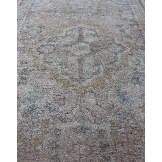 Persian Neutral and Earth Tone Vintage Persian Lilihan Rug With Medallion in Taupe For Sale - Image 3 of 12