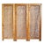 Stunning vintage teak carved room divider screen. Impressive solid three panel hinged screen with scroll lace work cut out...