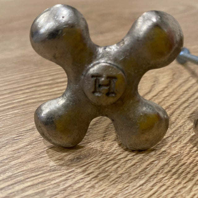 These large metal cross handles are marked “H” for hot for a traditional antique flair. I have 3 of these in a silver...