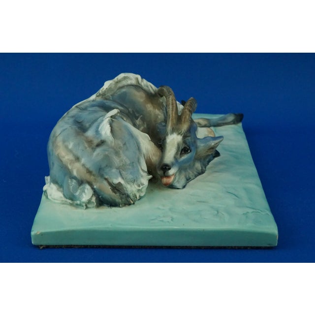 Stoneware Sculpture of a Reclining Ibex by Guido Cacciapuoti, Italy, 1920s For Sale - Image 8 of 18