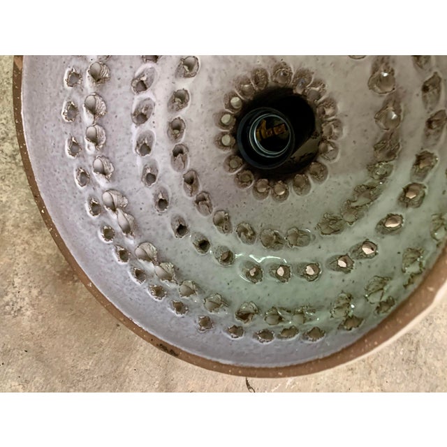 Brutalist Danish Ceramic Pendant Lamp For Sale In New York - Image 6 of 9