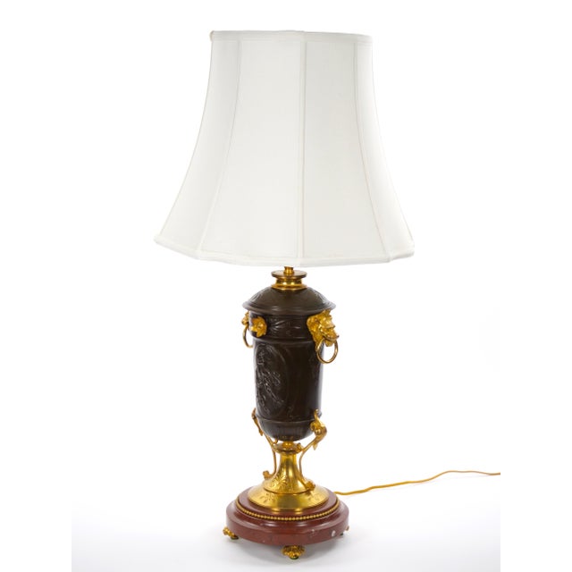 19th Century French Patinated and Gilt Bronze Urn Shape Table Lamps, Circa 1855 For Sale - Image 11 of 14