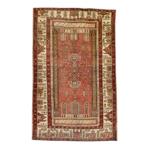 1960s Red & Brown Vintage Turkish Rug 3'8" X 5'8"