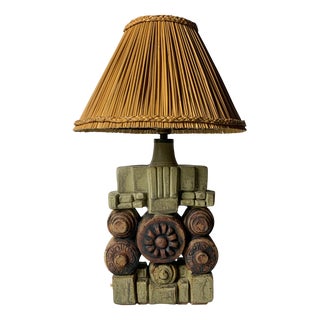 Mid-Century Modern Brutalist Ceramic Table Lamp by Bernard Rooke, 1970s For Sale