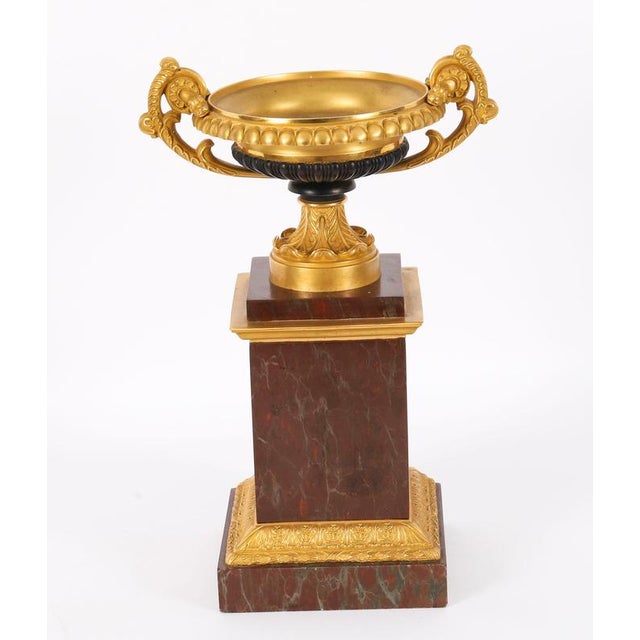 Antique French Grand Tour Ormolu, Bronze and Marble Tazzas, 19th Century, Set of 2 For Sale - Image 3 of 16