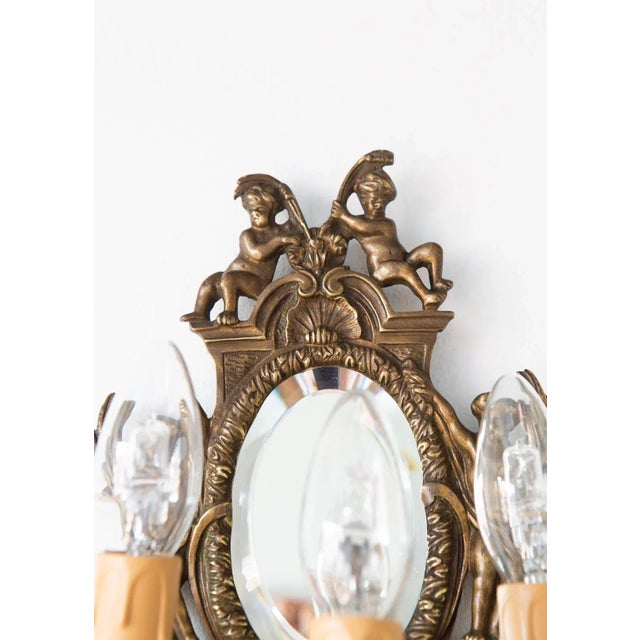 Antique French Wall Lights with Mirror, 1800s, Set of 2 For Sale - Image 3 of 13