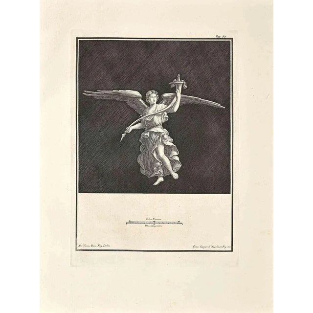 Ancient roman fresco is an etching on paper realized by francesco cepparoli in the 18th century. Signed on the plate. Good...