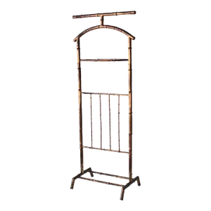 Faux Bamboo Italian Gilt Painted Valet Stand Mid Century