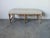 Vintage Hollywood Regency Style Faux Bamboo Carved Upholstered Bench For Sale - Image 4 of 12
