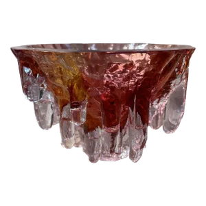 Mid-Century Kosta Goran Warff Polar Ice Art Glass Sculpture Bowl