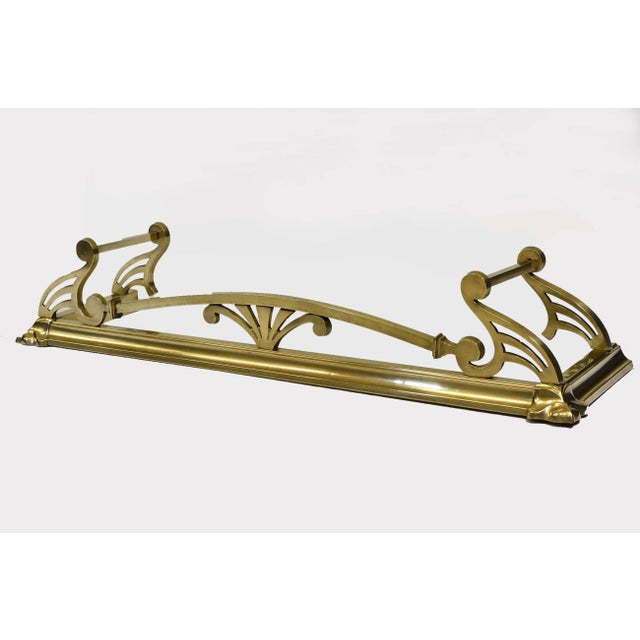 Metal Antique Edwardian Brass Fireplace Fender, 1900s For Sale - Image 7 of 7